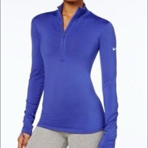 Nike Dri-FIT Quarter-Zip Long Sleeve Pullover - Royal Blue - Size XL